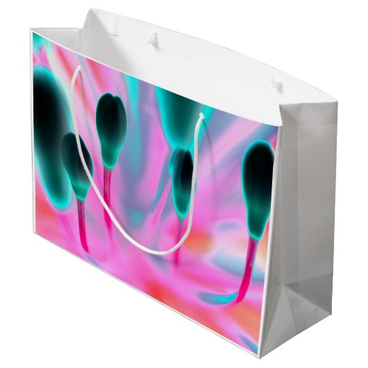 Flowers Buds Floral Fantasy Design Gift Bag Groot Cadeauzakje (Achterkant Gekanteld)