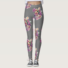 FLOWERS BUOQUET PINK LEGGINGS