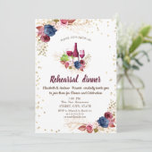 Flowers Burgundy Rehearsal Dinner Kaart (Staand voorkant)