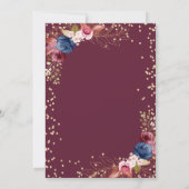 Flowers Burgundy Rehearsal Dinner Kaart (Achterkant)