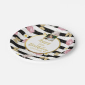 Flowers Butterflies, Birthday, Custom Photo Text Papieren Bordje (Gekanteld)