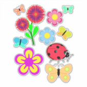Flowers Butterflies bugs Nature Art Sticker (Voorkant)