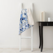 Flowers Butterfly Blue en White Chinoiserie Chic Sherpa Deken (In situ)