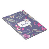 Flowers & Butterfly Custom Name Cadeft Notitieboek (Rechterzijde)