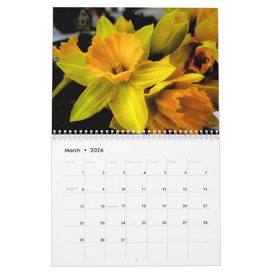Flowers calendar 2026  kalender (Mar 2026)