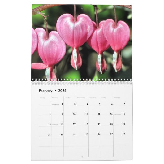 Flowers calendar 2026  kalender (Feb 2026)
