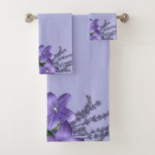 Flowers Campanula Lavender Light Paars Background Bad Handdoek (Insitu)
