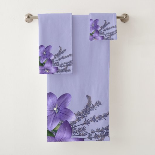 Flowers Campanula Lavender Light Paars Background Bad Handdoek (Insitu)