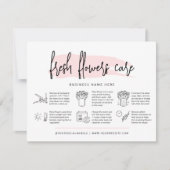 Flowers Care Kaart Feminine Pink Waterverf (Voorkant)