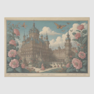 Flowers Castle & postcard v3 - 13x19 Tissuepapier