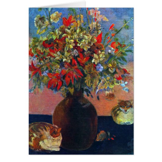 Flowers & Cats by Paul Gauguin, Vintage Fine Art (Voorkant)