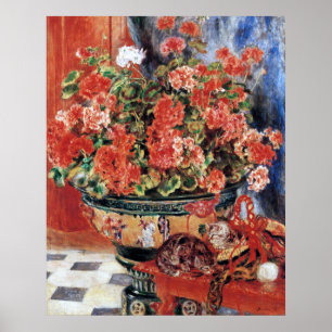 Flowers & Cats - Impressionistische Art Print - Re