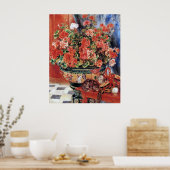 Flowers & Cats - Impressionistische Art Print - Re (Keuken)