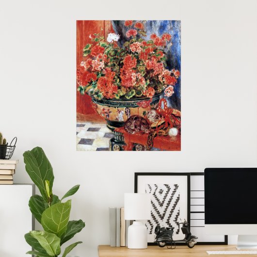 Flowers & Cats - Impressionistische Art Print - Re (Thuiskantoor)