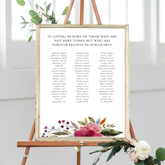 Flowers Class Reunion Memorial tot 70 namen Poster
