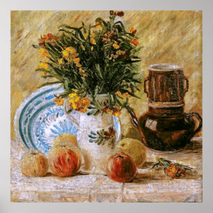 Flowers Coffeepot en Fruit Van Gogh Fine Art Poster