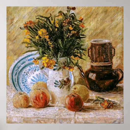 Flowers Coffeepot en Fruit Van Gogh Fine Art Poster (Voorkant)