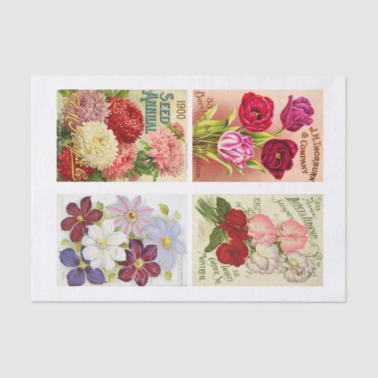 Flowers Collection Collage Vintage Decoupage Tissuepapier (Voorkant)