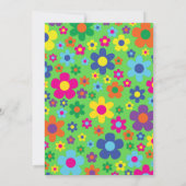 Flowers Colorful 1st Birthday Cute Invitations Kaart (Achterkant)