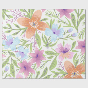 Flowers Colorful Natuur Elegant Vintage Cadeaupapier