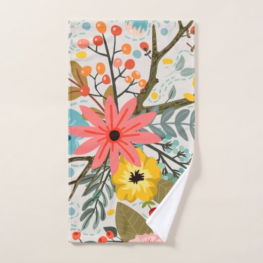 Flowers Colorful Waterverf Cute Handdoek (Handdoek)