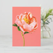 Flowers | Coral Peony Blossom Bedankkaart (Staand voorkant)