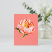 Flowers | Coral Peony Blossom Briefkaart (Staand voorkant)