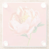 Flowers | Coral Peony Blossom Glazen Onderzetter (Achterkant)