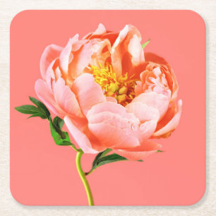 Flowers Coral Peony Blossom Kartonnen Onderzetters