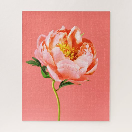 Flowers | Coral Peony Blossom Legpuzzel (Verticaal)
