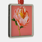 Flowers | Coral Peony Blossom Metalen Ornament (Rechts)