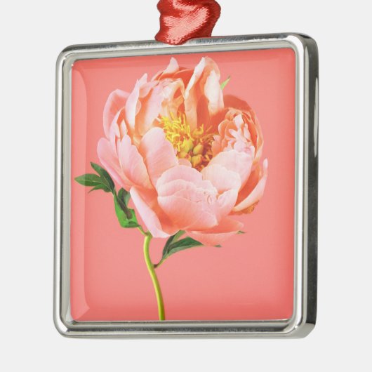 Flowers | Coral Peony Blossom Metalen Ornament (Links)
