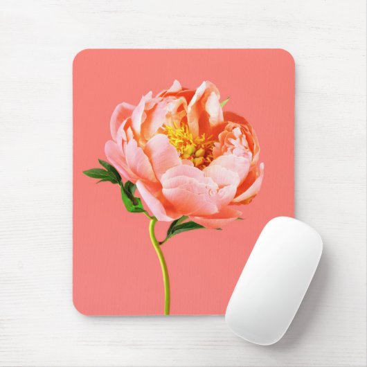 Flowers | Coral Peony Blossom Muismat (Met muis)