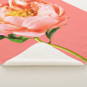 Flowers | Coral Peony Blossom Sherpa Deken (3/4)