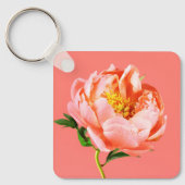 Flowers | Coral Peony Blossom Sleutelhanger (Voorkant)