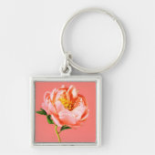 Flowers | Coral Peony Blossom Sleutelhanger (Voorkant)
