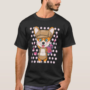 Flowers Corgi Dad Dog Pembroke Welsh Fathers Day D T-shirt