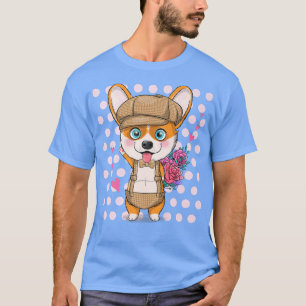 Flowers Corgi DAD Dog Pembroke Welsh Lover Fathers T-shirt