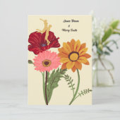 Flowers Couple in Joy and in Love Wedding Kaart (Staand voorkant)