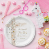  flowers cross First Holy Communion Papieren Bordje (Feest)