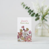 Flowers Custom Card Business Visitekaartje (Staand voorkant)