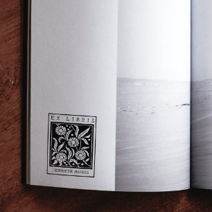 Flowers Custom Ex Libris Bibliotheek Boek Rubberstempel
