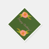 Flowers Custom Personalized Birthday Servet (Hoek)
