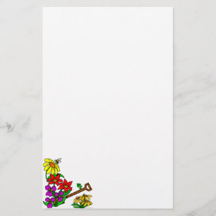 Flowers Custom Stationery Sjabloon Briefpapier