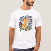 Flowers - Cute Kawaii Anime Fox - Japanse esthet T-shirt (Voorkant)