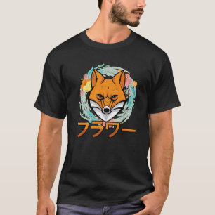 Flowers - Cute Kawaii Anime Fox - Japanse esthet T-shirt