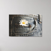 Flowers | Daisy in Jeans Pocket Canvas Afdruk (Voorkant)
