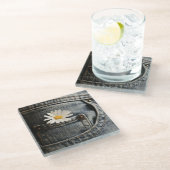 Flowers | Daisy in Jeans Pocket Glazen Onderzetter (Schuin)