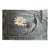Flowers | Daisy in Jeans Pocket Kussensloop (Achterkant)