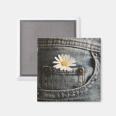 Flowers | Daisy in Jeans Pocket Magneet (Voorkant / Achterkant)